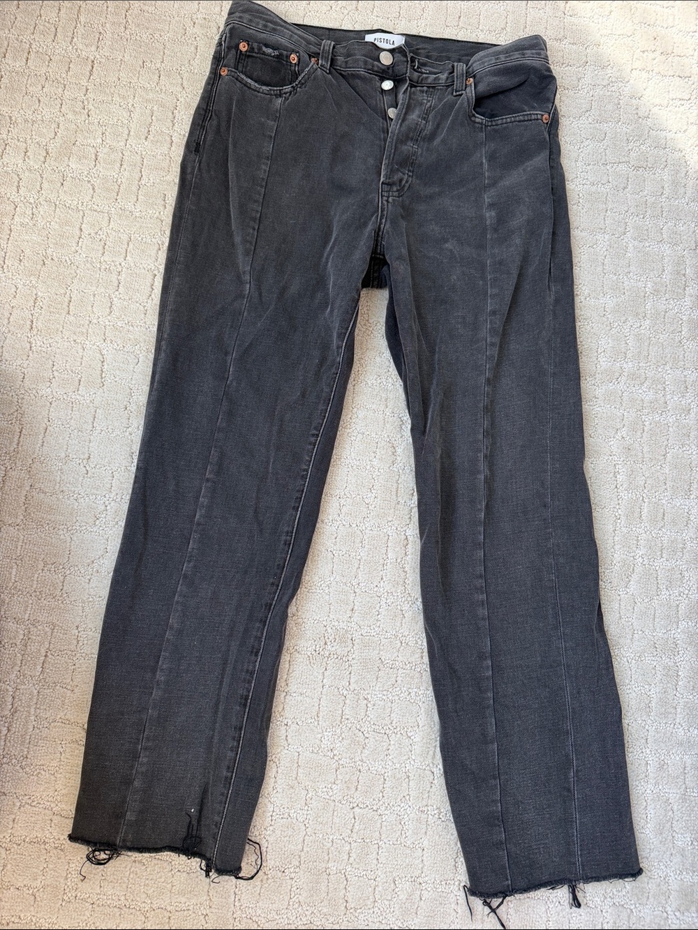 pistola Charcoal Black Straight-Leg Jeans